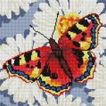 "Бабочка в ромашках" Мозаика на подрамнике 30х30