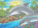"Дельфин" Рисунок на канве