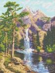 "Горный водопад" Рисунок на канве
