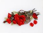 Набор "Красные розы в корзине" вышивка лентами