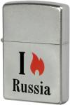 Зажигалка Zippo Flame Russia с покрытием Satin Chrome™, латунь/сталь, серебристая, матовая