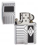 Зажигалка Zippo Armor с покрытием High Polish Chrome, латунь/сталь, серебристая, 36x12x56 мм