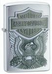 Зажигалка Zippo Harley-Davidson Made In USA Emblem, с покрытием Brushed Chrome, латунь/