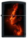 Зажигалка Zippo Burning woman, латунь с покрытием Black Matte, чёрная, матовая, 36x12x56 мм