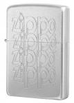 Зажигалка Zippo Logo с покрытием Satin Chrome™, латунь/сталь, серебристая, матовая, 36x12x56