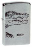 Зажигалка Zippo Alligator* с покрытием Brushed Chrome, латунь/сталь, серебристая, матовая, 36х12х56