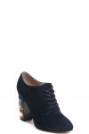 161080-1-2501 ботинки  жен. дем. натуральная кожа (велюр)/натуральная кожа темно-синий КНР MILANA
