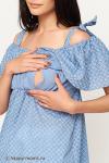 Блузка-топ для беременных и кормящих голубой