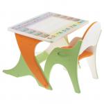 Набор детской мебели «Буквы-цифры»: парта, стул, цвет эвкалипт-оранжевый