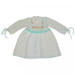 Платье для девочки  3004A-белый/зеленый