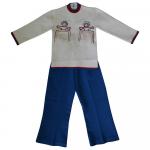 Комплект для мальчика  (Джемпер+брюки) 9006-белый/голубой