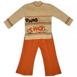 Комплект для мальчика  (Джемпер+брюки) 9002-бежевый/оранжевый