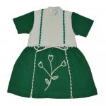 Платье для девочки  193-белый/зеленый