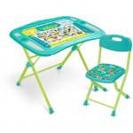 Набор детской мебели «Пушистая азбука»: регулируемая парта, стул мягкий, пенал, подставка для книг