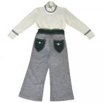 Комплект для девочки (Джемпер+брюки) 2294-08-белый/серый