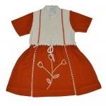 Платье для девочки  193-белый/коричневый