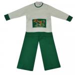 Комплект для мальчика  (Джемпер+брюки) 8035/7-белый/зеленый