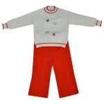 Комплект для девочки (Джемпер+брюки) 212-белый/красный