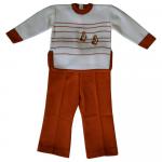 Комплект для мальчика  (Джемпер+брюки) 0110-белый/оранжевый