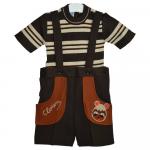 Комплект для мальчика (Джемпер с коротким  рукавом+шорты)  a-05-15123631-09-бежевый/коричневый