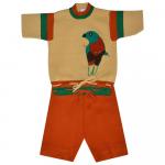 Комплект для мальчика (Джемпер с коротким  рукавом+шорты)  8067-бежевый/оранжевый