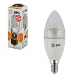 Лампа светодиодная ЭРА, 7(60)Вт, цокольE14,прозр свеча, тепл.бел, 30000ч, LED smdB35-7w-827-E14-Clear