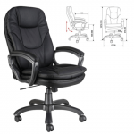 Кресло офисное CH-868AXSN, экокожа, черное, пластик темно-серый, ш/к 11204