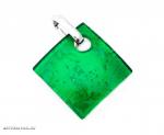 Артикул  02 зеленый - подвеска 3x3  см муранское стекло