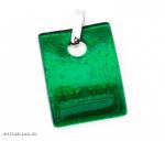 Артикул  02 зеленый - подвеска 3x4  см муранское стекло