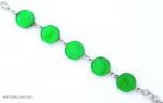 Артикул 02 зеленый - браслет с 5 круглыми элементами 1,8 см муранское стекло