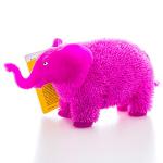 Игрушка фигурка слон с резиновым ворсом с подсветкой  в ассортименте