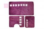 Roma (фиолетовый) Комплект ковриков для ванной с серебряным люрексом 3 предмета.