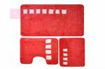 Roma (красный) Комплект ковриков для ванной с серебряным люрексом 3 предмета.