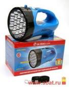 Фонарь-прожектор Ultraflash LED3818SM (акк. 4V 1.3Ah) 1св/д 3W+12св/д, синий/пласт, 2 реж,вилка 220V