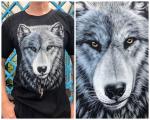 Мужская футболка 3D волк D66