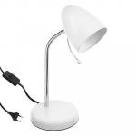 Лампа настольная с выкл. 100  см, 60W, H34  см, 220V, E27, металл, белый