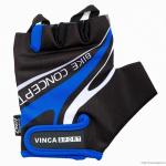 Перчатки велосипедные Vinca VG 949 black/blue XXL
