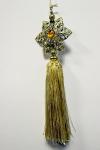 CDA Украшение елочное, Подвеска Цветок с бахромой, цвет золото, акрил, 17,78 см.