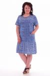 Платье женское 4-40в (голубой+горох)