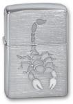 Зажигалка Zippo Scorpion с покрытием Brushed Chrome, латунь/сталь, серебристая, матовая, 36х12х56