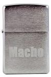 Зажигалка Zippo Macho с покрытием Brushed Chrome, латунь/сталь, серебристая, матовая, 36x12x56