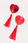 Пэстис Erolanta Lingerie Collection в форме сердец с кисточками однотонные красные