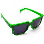 Пиксельные очки Майнкрафт для детей зеленого цвета