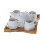 Сервиз чайный Эстет, 5 предметов на подставке: 4 чашки 180 мл, чайник 800 мл