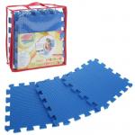 Детский коврик-пазл (мягкий), 9 элементов, толщина 0,9 см, цвет синий