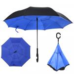 Зонт обратного сложения ветроустойчивый. Синий