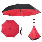 Зонт обратного сложения ветроустойчивый. Красный
