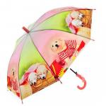 Зонт детский, изображение Щенки. Светло-розовый