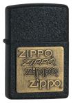 Зажигалка Zippo с покрытием Black Crackle, латунь/сталь, чёрная, матовая, 36x12x56 мм