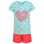 Комплект (футболка,юбка шорты) для девочки р.122 см голубой+розовый 601 Pelops